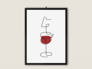 Wine line art - Wandbild ohne Rahmen