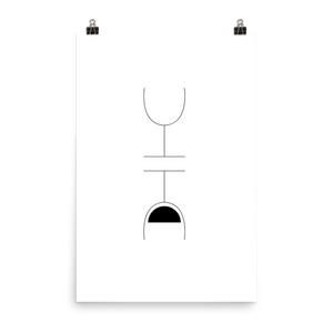 Pessimistisches Weinglas - Wandbild ohne Rahmen