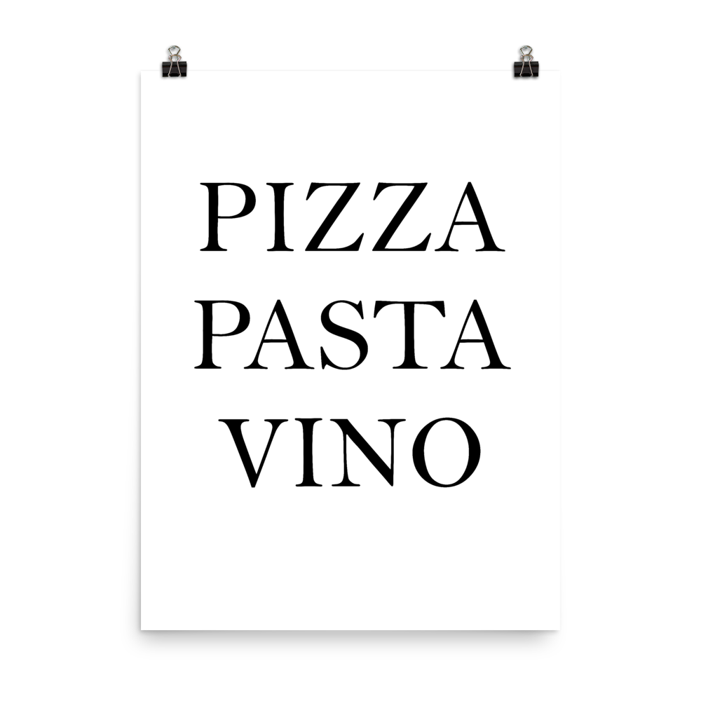 Pizza Pasta Vino - Wandbild ohne Rahmen