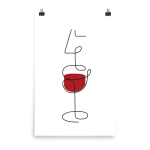 Wine line art - Wandbild ohne Rahmen