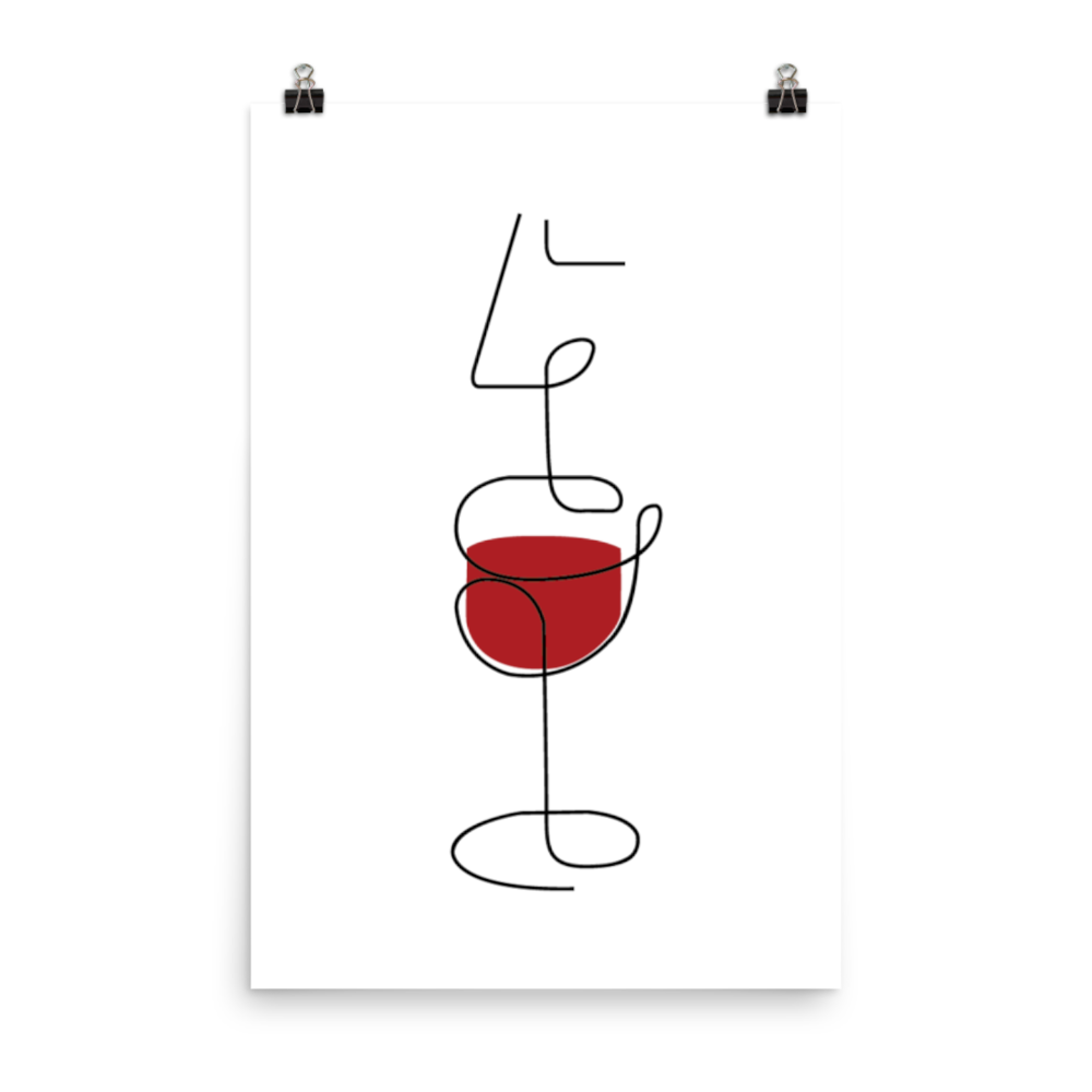 Wine line art - Wandbild ohne Rahmen