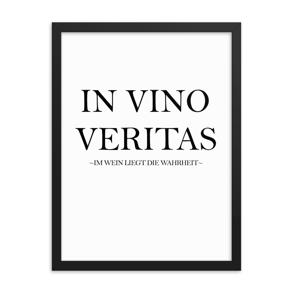 In vino veritas - Wandbild mit Rahmen