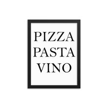 Laden Sie das Bild in den Galerie-Viewer, Pizza Pasta Vino - Wandbild mit Rahmen