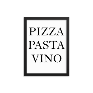 Pizza Pasta Vino - Wandbild mit Rahmen