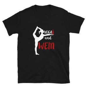 Yoga- und Weinliebe - T-Shirt Damen