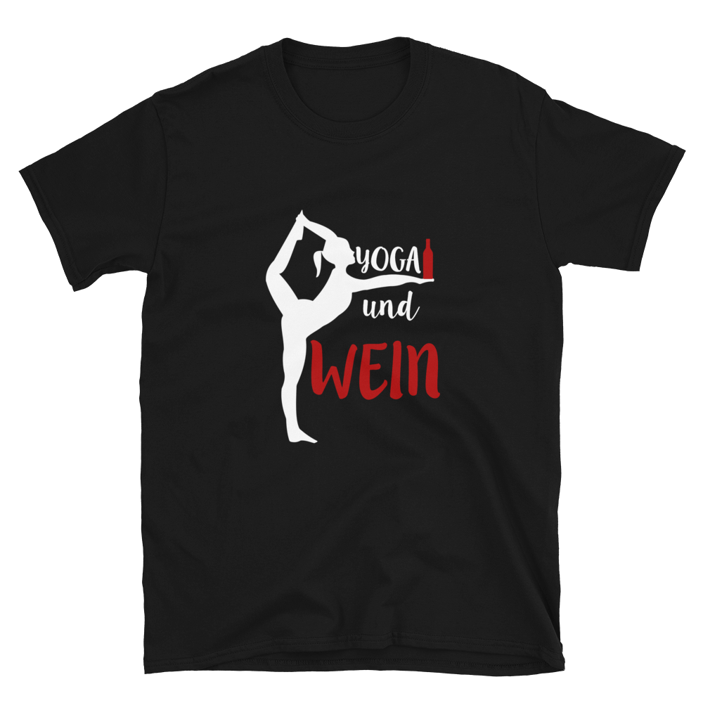 Yoga- und Weinliebe - T-Shirt Damen