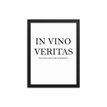 Laden Sie das Bild in den Galerie-Viewer, In vino veritas - Wandbild mit Rahmen