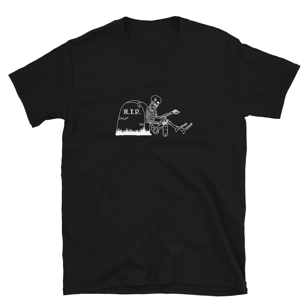 R.I.P. mit Wein - T-Shirt Herren