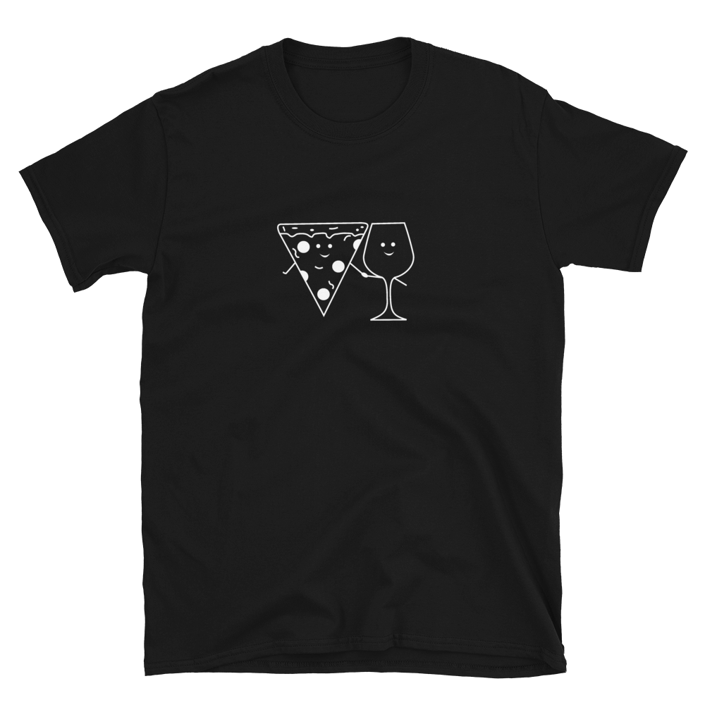 Pizza- und Weinliebe - T-Shirt Herren
