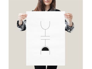 Pessimistisches Weinglas - Wandbild ohne Rahmen