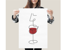 Laden Sie das Bild in den Galerie-Viewer, Wine line art - Wandbild ohne Rahmen