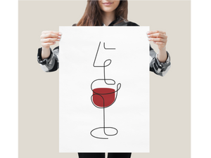 Wine line art - Wandbild ohne Rahmen