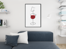 Laden Sie das Bild in den Galerie-Viewer, Wine line art - Wandbild ohne Rahmen