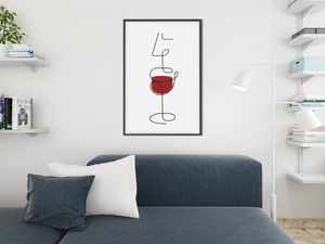 Wine line art - Wandbild ohne Rahmen