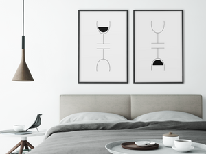 Pessimistisches Weinglas - Wandbild ohne Rahmen