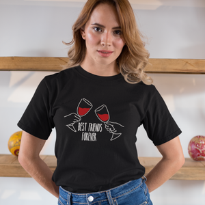 Wine loving best friends forever - T-Shirt Damen